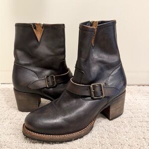 Freebird by Steven Black Leather Heeled Boots